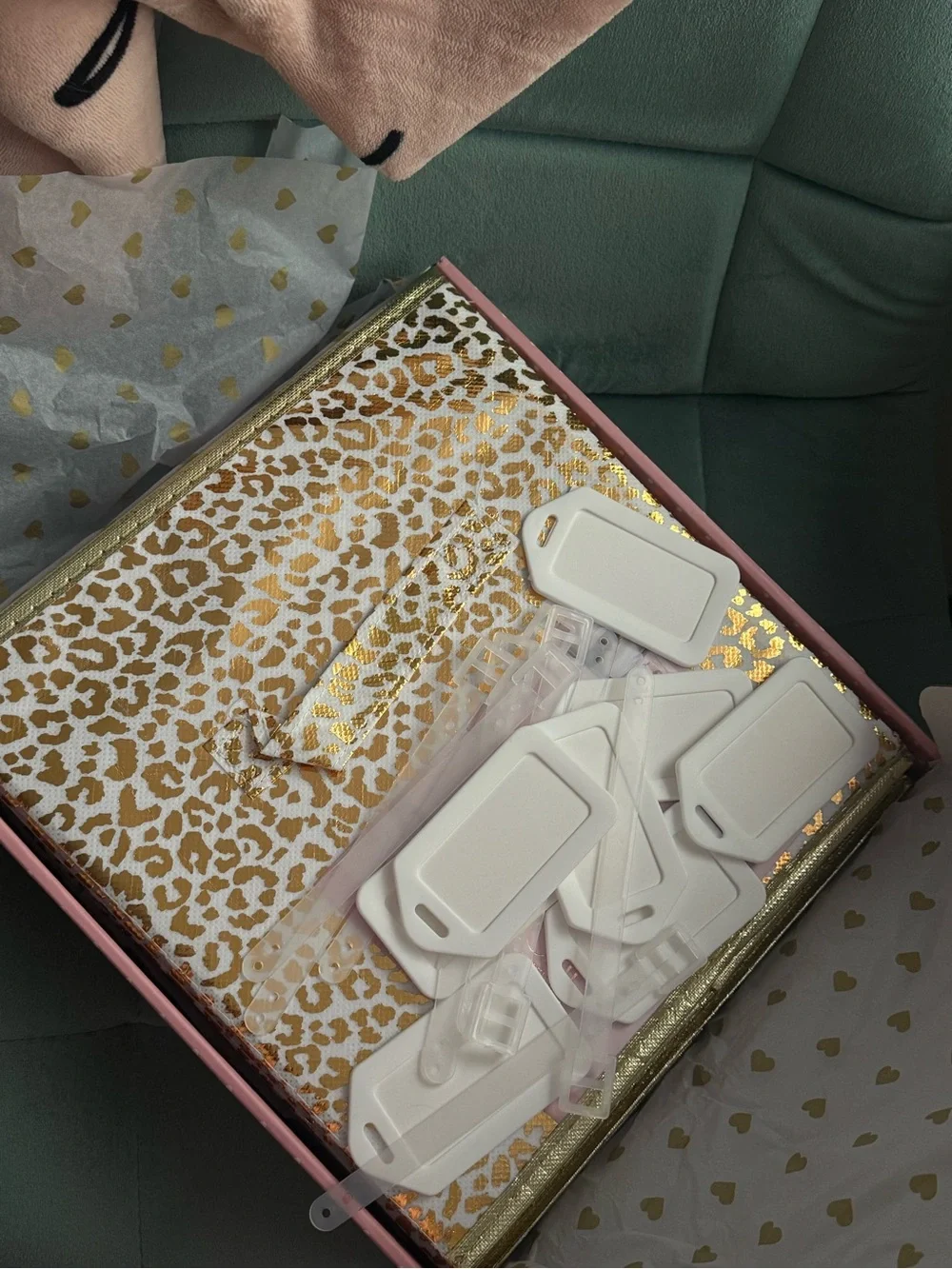Gold Leopard Print Foldable Storage Bins